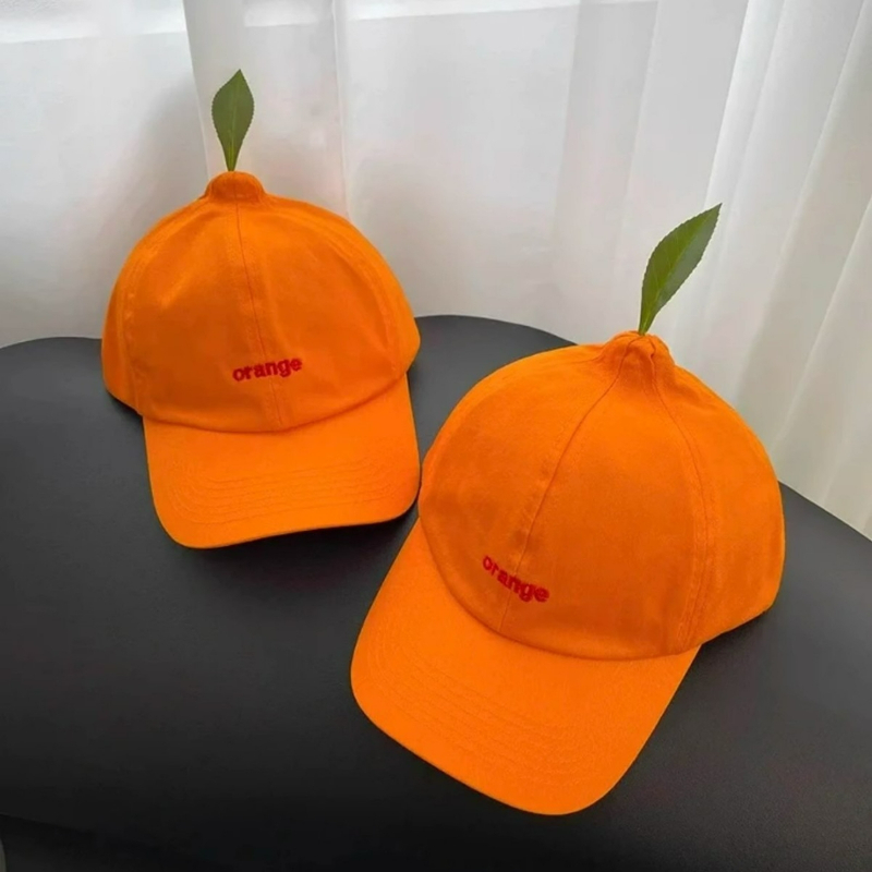 Streetwear Brand Hats - Cartoon Orange Unisex Cap Casual Plain